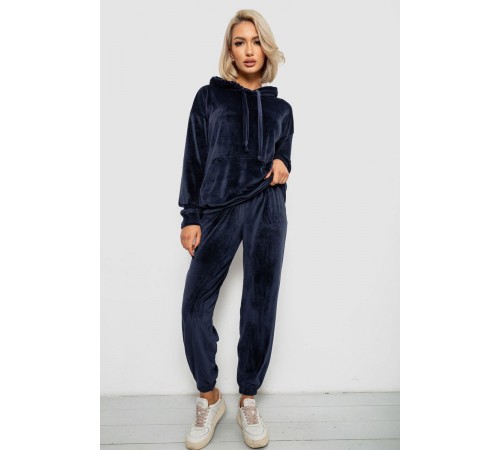 Спортивний костюм жіночий велюровий, колір синій, 241R1530-5