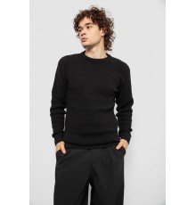 Светр чоловічий однотонний, колір чорний, 161R1040