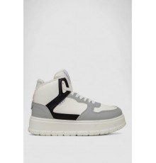 Кросівки жіночі зимові на хутрі, колір сіро-білий, 248RMB09