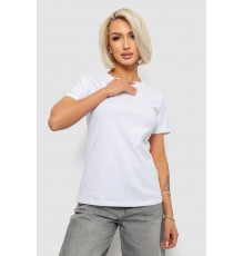 Футболка женская однотонная, цвет белый, 204R3333