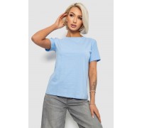 Футболка женская однотонная, цвет голубой, 204R3333
