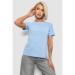 Футболка женская однотонная, цвет голубой, 204R3333