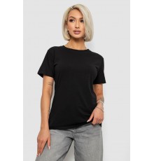 Футболка женская однотонная, цвет черный, 204R3333