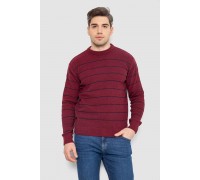 Светр чоловічий в смужку, колір бордовий, 161R1057