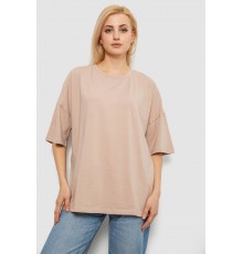 Футболка жіноча однотонна, колір бежевий, 244R2023