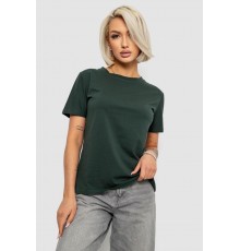 Футболка женская однотонная, цвет темно-зеленый, 204R3333