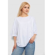 Футболка жіноча однотонна, колір білий, 244R2023