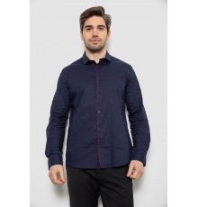 Сорочка чоловіча однотонна з принтом, колір синій, 186R2025