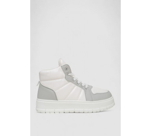 Кросівки жіночі зимові на хутрі, колір сіро-білий, 248RMB02