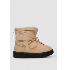 Дутики жіночі зимові на хутрі, колір чорно-бежевий, 248RFM07