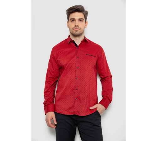 Сорочка чоловіча з принтом, колір червоний, 214R7166