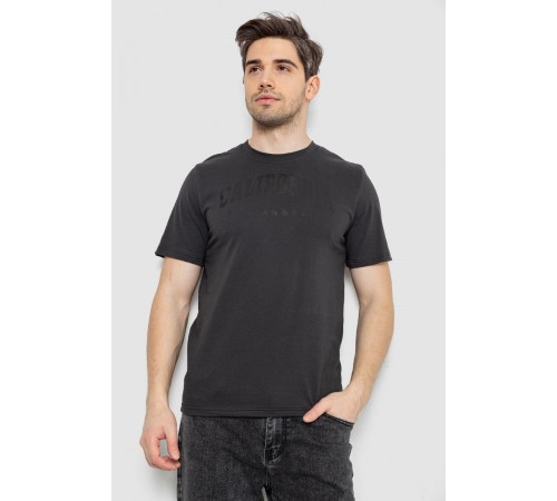 Футболка чоловіча з принтом, колір темно-сірий, 241R1908