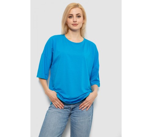 Футболка жіноча однотонна, колір блакитний, 244R2023