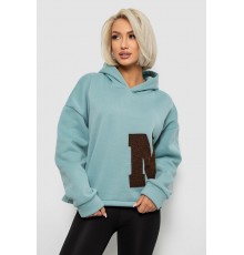 Худі жіночий з капюшоном на флісі, колір світло-оливковий, 257R335