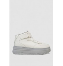 Кросівки жіночі зимові на хутрі, колір біло-сірий, 248RAM03