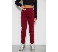 Спортивные штаны женские на флисе, цвет бордовый, 238R58600