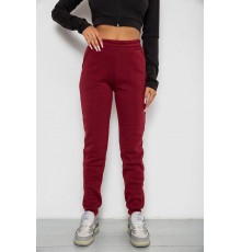 Спортивні штани жіночі на флісі, колір бордовий, 238R58600