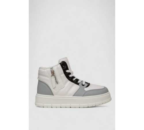 Кросівки жіночі зимові на хутрі, колір біло-чорний, 248RMB06