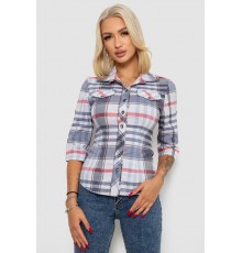 Сорочка жіноча в клітку, колір молочно-сірий, 230R063