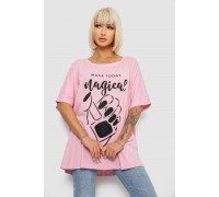 Футболка женская с принтом, цвет розовый, 244R6005-1