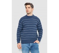 Светр чоловічий в смужку, колір джинс, 161R1057