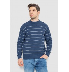 Светр чоловічий в смужку, колір джинс, 161R1057
