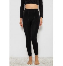 Лосины однотонные на флисе, цвет черный, 244R1710