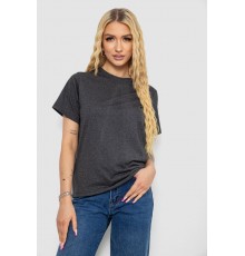 Футболка жіноча однотонна, колір темно-сірий, 238R111