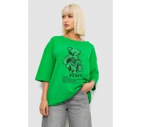 Футболка женская с принтом, цвет зеленый, 244R2029-5