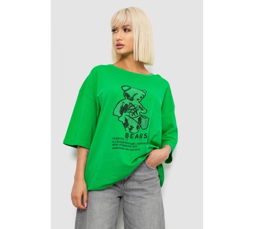 Футболка жіноча з принтом, колір зелений, 244R2029-5