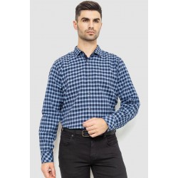 Рубашка мужская в клетку байковая, цвет сине-голубой, 214R115-35-195