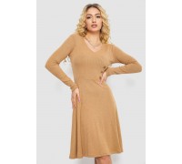 Платье трикотажное с оборкой, цвет бежевый, 230R0113