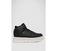 Кросівки жіночі зимові на хутрі, колір чорно-білий, 248RMB09