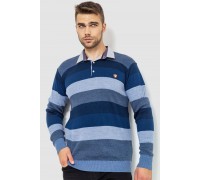Свитер-обманка мужской в полоску, цвет сине-голубой, 161R901-1