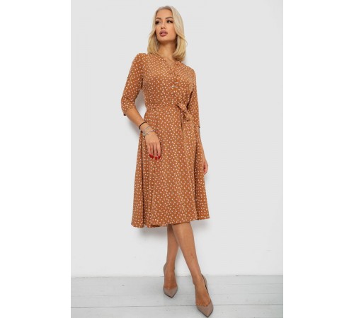 Платье софт с принтом, цвет коричневый, 230R1011-5