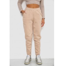 Спортивні штани жіночі на флісі, колір світло-бежевий, 238R57013