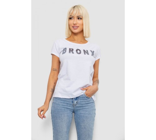 Футболка женская с принтом, цвет белый, 244R2038