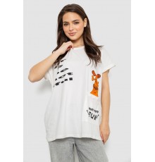 Футболка женская с принтом, цвет молочный, 244R3002