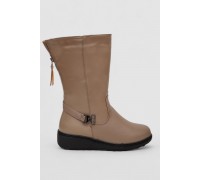 Сапоги женские зимние на меху, цвет бежевый, 243RY205