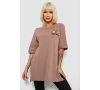 Футболка жіноча з принтом, колір мокко, 244R1031-5