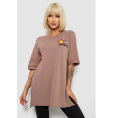 Футболка женская с принтом, цвет мокко, 244R1031-5