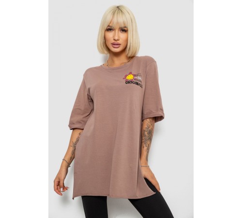 Футболка женская с принтом, цвет мокко, 244R1031-5
