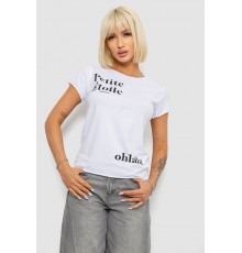 Футболка жіноча з принтом, колір білий, 244R1008-5