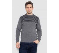 Свитер мужской в полоску, цвет серый, 161R1029