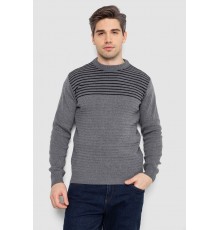 Светр чоловічий в смужку, колір сірий, 161R1029