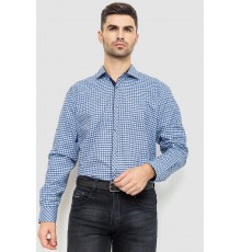 Сорочка чоловіча в клітинку байкова, колір синьо-білий, 214R115-35-193