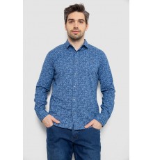 Сорочка чоловіча однотонна з принтом, колір джинс, 186R2115 Сорочка чоловіча однотонна з принтом, колір джинс, 186R2115