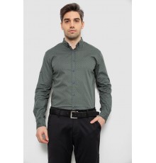 Мужская рубашка с принтом, цвет хаки, 186R7070