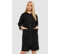 Халат жіночий на блискавці, колір чорний, 238R322