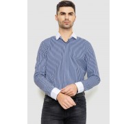 Сорочка чоловіча в смужку, колір біло-синій, 214R35-18-308